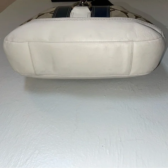 Coach Signature Jacquard Shoulder Bag F10993 | Leather Trim | Authentic - Picture 3 of 10